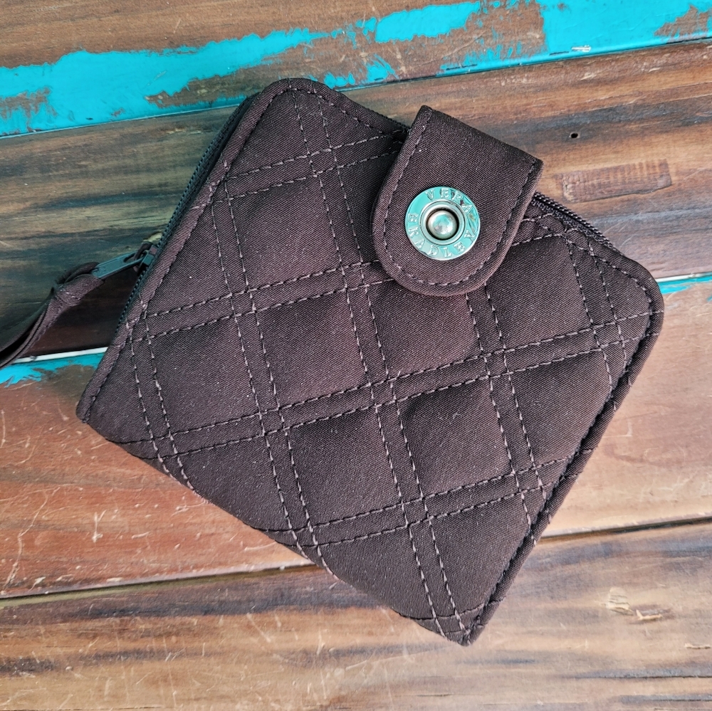 Vera Bradley dark brown quilted wallet